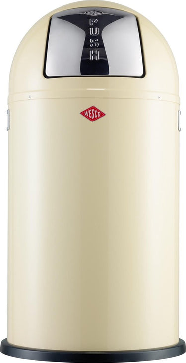 Wesco pushboy prullenbak | 50 liter | metaal - amandel | vuilnisbak - made in germany