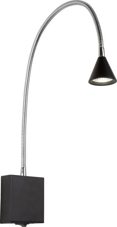 Lucide buddy - bedlamp wandlamp - led - 1x4w 4000k - zwart