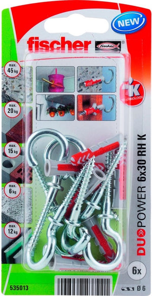 Fischer duopower 6x30 met ronde haak (blister)