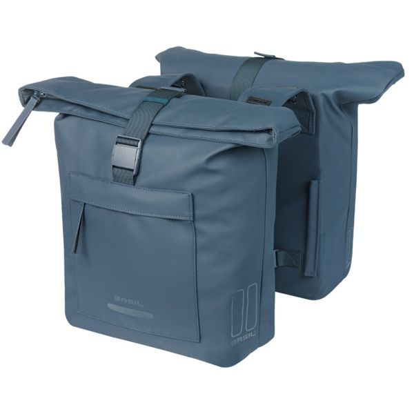 Afbeelding laden in galerijviewer, Basil b.v. dubbele fietstas basil brooklyn 41l 14 x 30 x 37 cm - blauw
