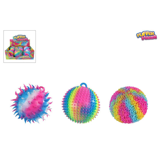 Pufferbal funky mania rainbow 18cm 3 assorti