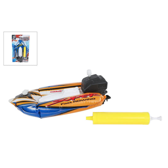 Speedboot opblaasbaar met pomp en opwindfunctie 17cm 3 assorti