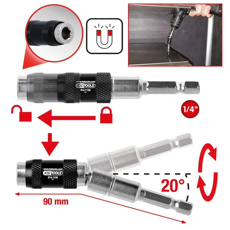 Afbeelding laden in galerijviewer, Ks tools bithouder magn. quick-release bit h 1 4 m.joint
