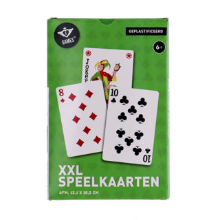 Afbeelding laden in galerijviewer, Longfield xxl speelkaarten 12,1 x 18,5 cm – geplastificeerd papieren kaartspel (54 kaarten) – extra groot kaartspel voor gezelschapsspellen familiespel – engelhart
