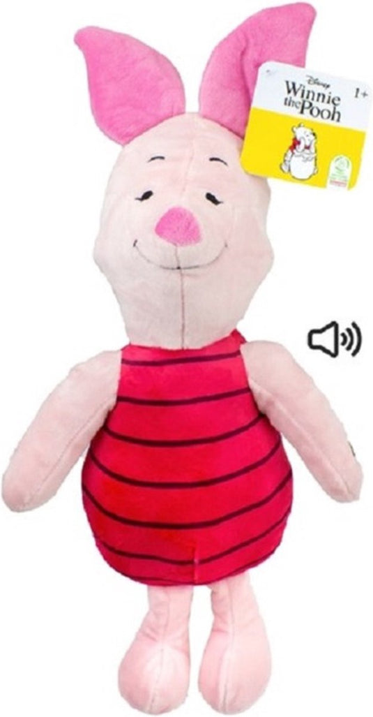 Disney pluche knuffel knorretje varken uit winnie de pooh - met geluid - 30 cm - bekende cartoon figuren