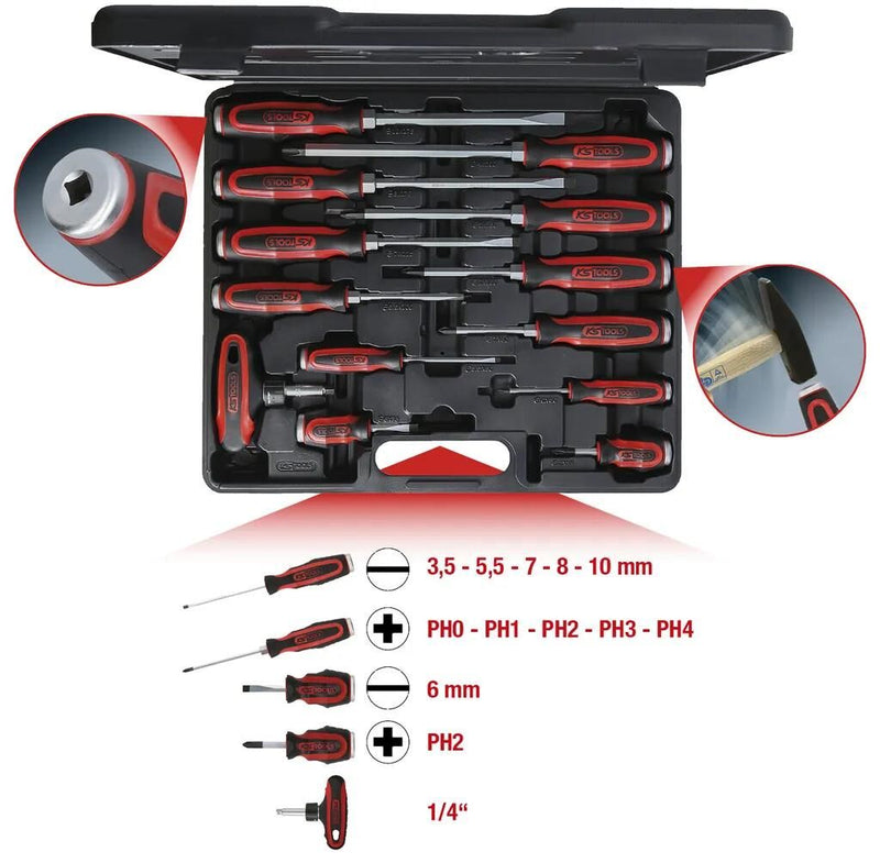 Afbeelding laden in galerijviewer, Ks tools schroevendraaier set ergotorquemax set of screwdrivers beat caps
