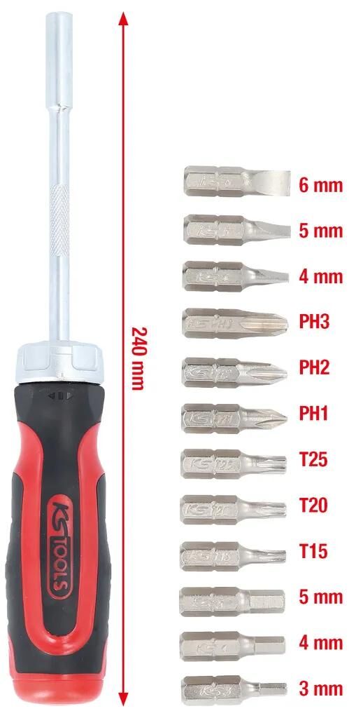 Afbeelding laden in galerijviewer, Ks tools schroevendraaier set 12 in 1 ratchets-bit-screwdr. 12 in 1
