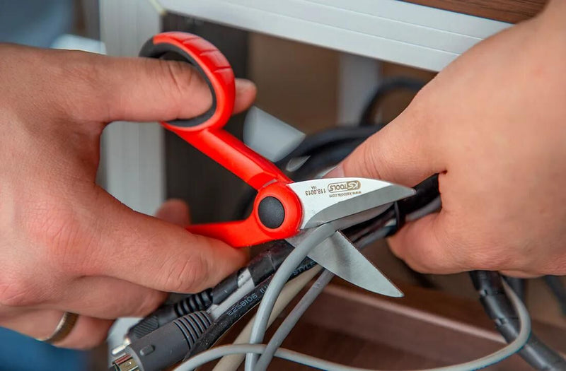Afbeelding laden in galerijviewer, Ks tools schere universal scissors l 143mm weight 100g
