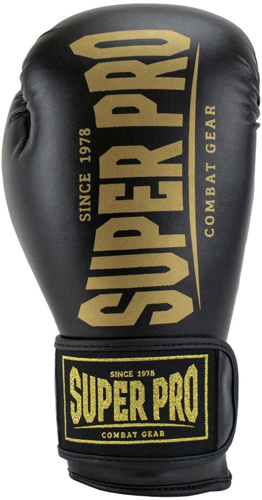 Super pro combat gear champ se (kick)bokshandschoenen zwart goud 14oz