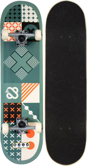 Nijdam classic skateboard - tick tack go - legergroen oranje