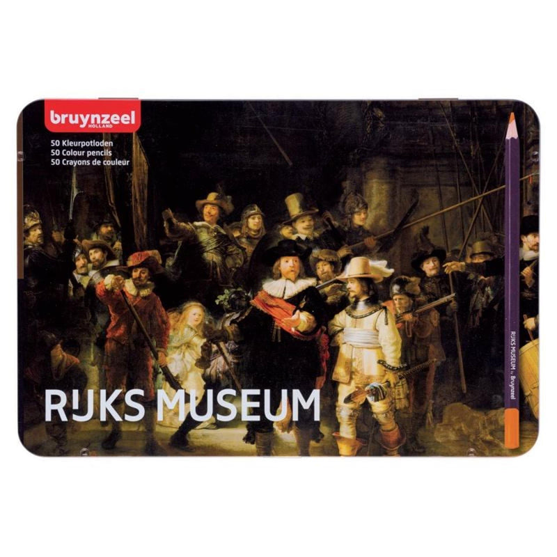 Afbeelding laden in galerijviewer, Bruynzeel blik 50 kleurpotloden - de nachtwacht van rembrandt
