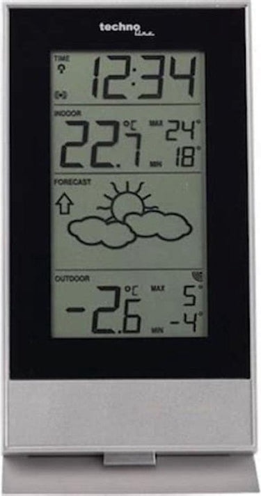 Technoline weerstation - ws 9910 - 85x166x56mm - zilver zwart - met 1 buitensensor 100m - tl-ws9910