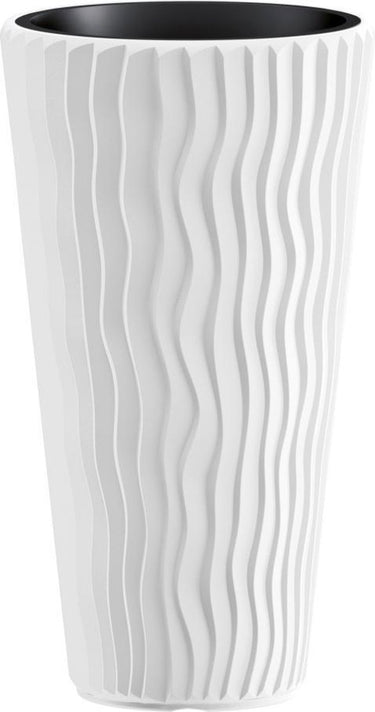 Prosperplast sandy slim - bloempot - wit - elegante en moderne plantpot - ø40 cm