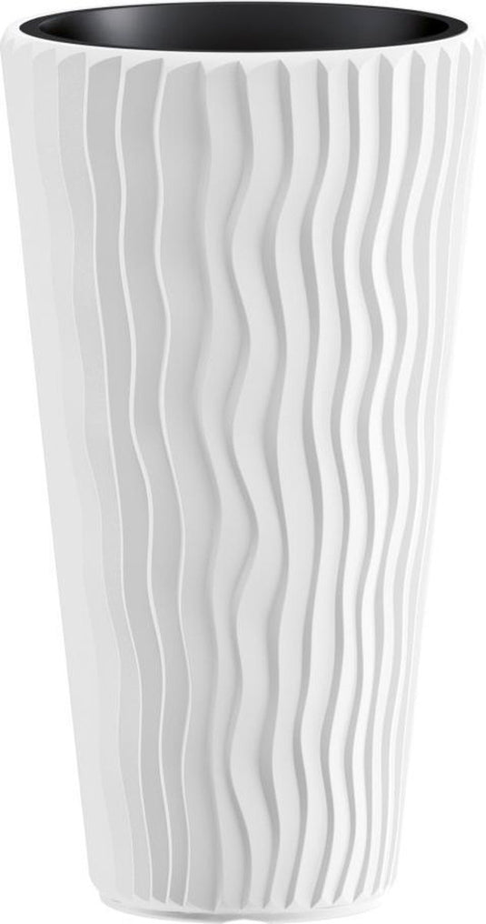 Prosperplast sandy slim - bloempot - wit - elegante en moderne plantpot - ø40 cm
