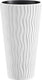 Prosperplast sandy slim - bloempot - wit - elegante en moderne plantpot - ø40 cm