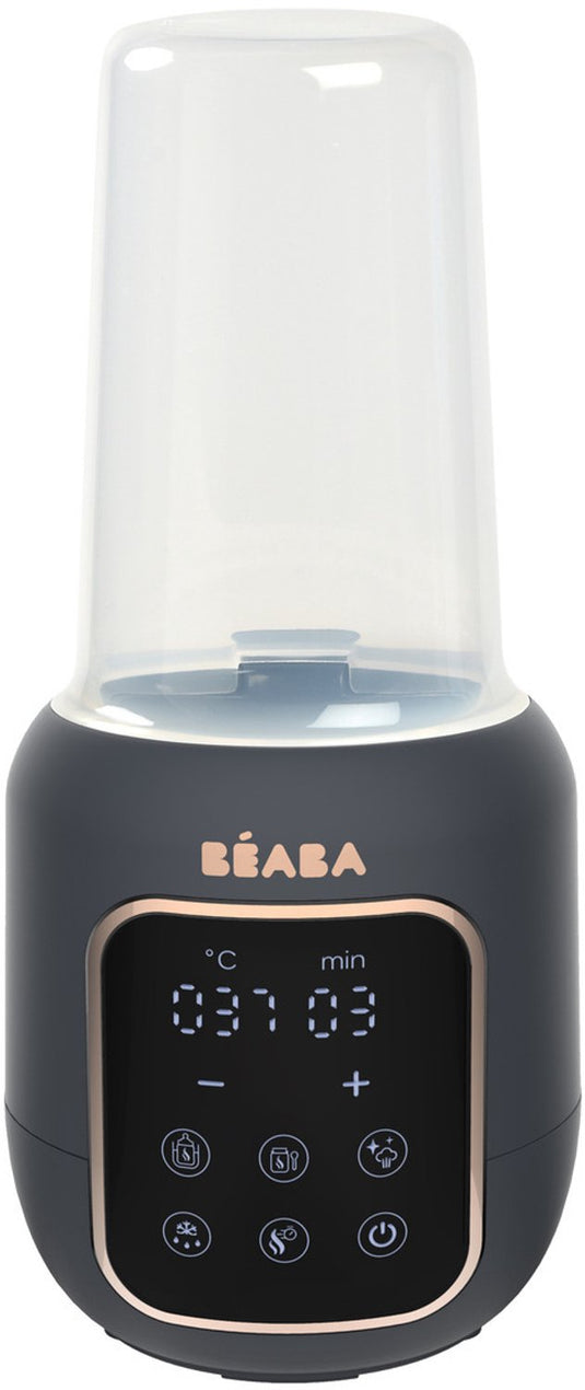 Béaba multi milk flessenwarmer - 5-in-1 flesverwarmer en sterilisator met touchscreen - opwarmen au bain-marie of snel met stoom - ontdooien van moedermelk en verwarmen van potjes - instelbare tijd en temperatuur - grijs
