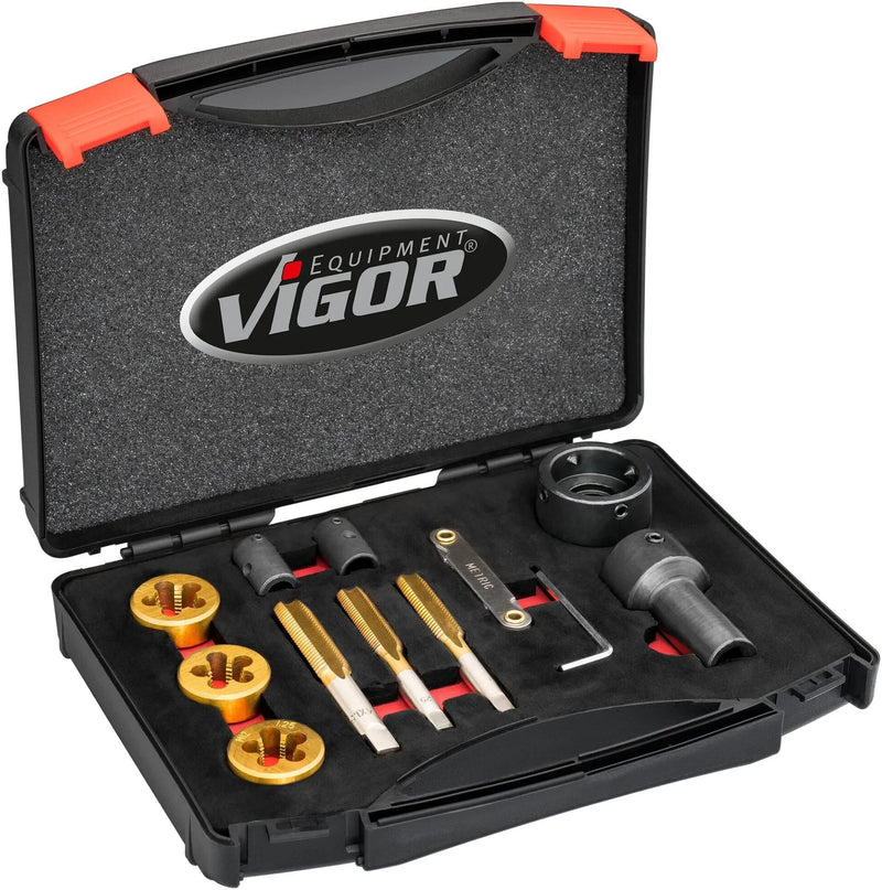 Afbeelding laden in galerijviewer, Vigor gewindeschneidsatz v7181 thread cutter set for wheel bolts
