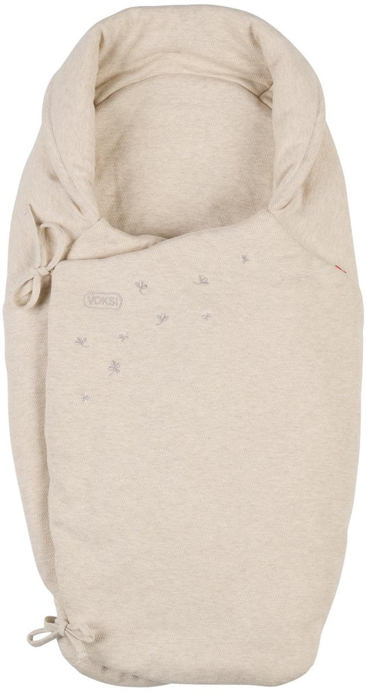 Voksi wool wrap - omslagdoek baby - wikkeldeken baby - wikkeldeken met wol - wiegdeken - sand