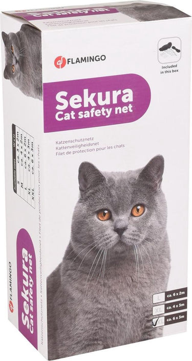 Flamingo kattenaccessoire beschermnet - 3x6m - zwart