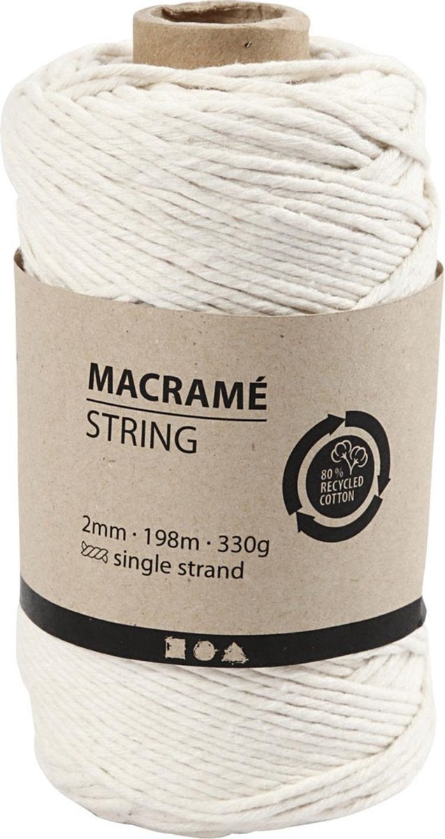 Afbeelding laden in galerijviewer, Creativ company https: www.cchobby.nl macrame-koord-l-198-m-d-2-mm-off-white-330-gr-1-rol

