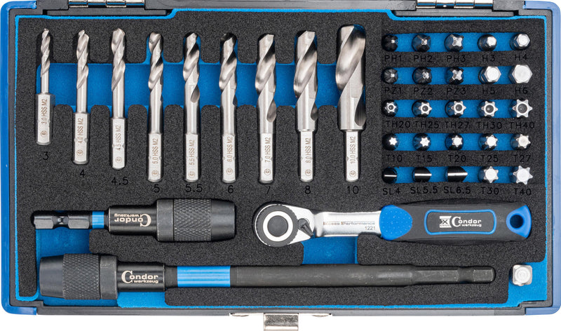 Afbeelding laden in galerijviewer, Condor speciaalboren set 39600 spiral drill bits hss-g 38tlg.
