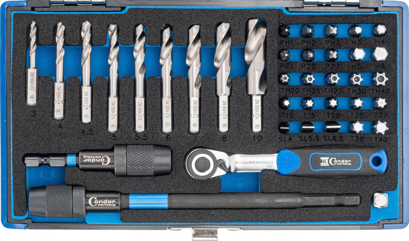 Afbeelding laden in galerijviewer, Condor spiralbohrersatz 39600 spiral drill bits hss-g 38tlg.
