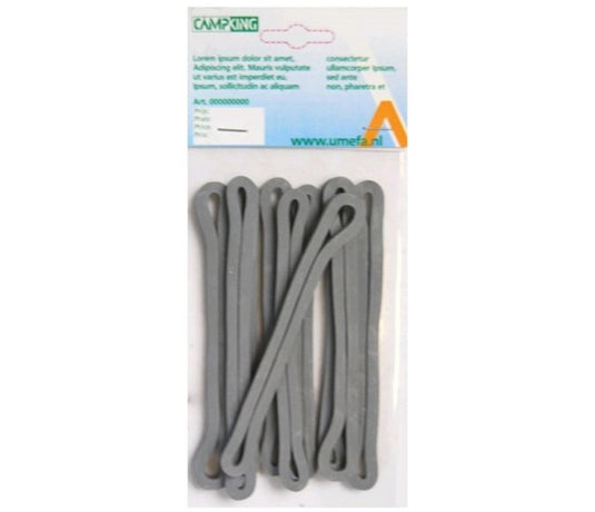 Campking rubber ringen grijs 13x0,5x0,5cm 8st