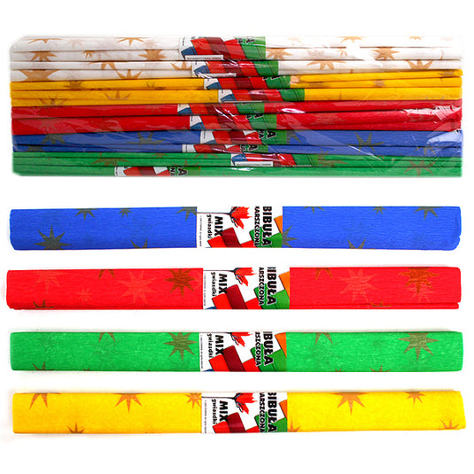 Crêpepapier sterren, set van 10