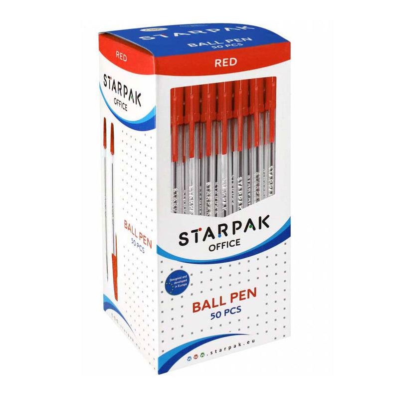 Afbeelding laden in galerijviewer, Balpen met dop rood, 50st.
