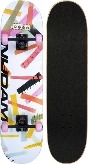 Nijdam classic skateboard - high time - roze wit