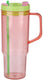 Alpina beker met rietje en handvat 1,2 liter – tumbler – roze