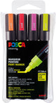 Uni posca verfmarker 4 set 5m neon