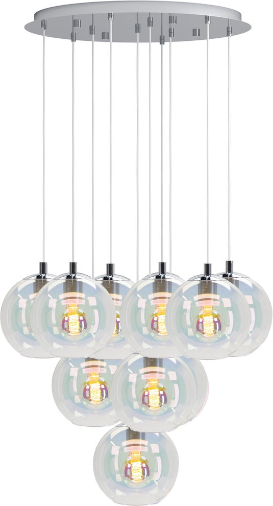 Eglo ariscani 2 hanglamp - e27 - ø 65.5 cm - chroom gekleurd glas