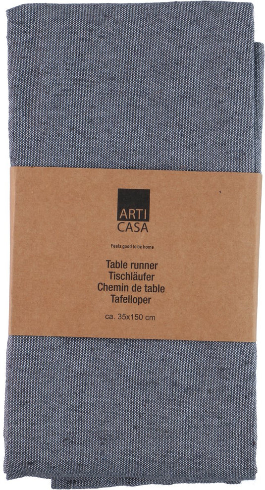 Arti casa tafelloper 35x150 cm - tafelloper donkergrijs effen - tafelloper voor eettafel - langwerpige tafel decoratie - donkergrijs