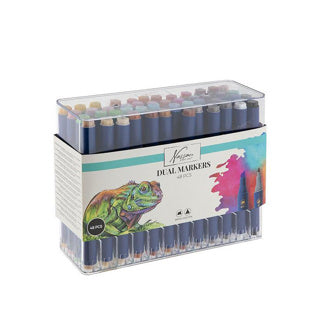 Afbeelding laden in galerijviewer, Creative craft group round dual markers alcohol stiften 48 stuks
