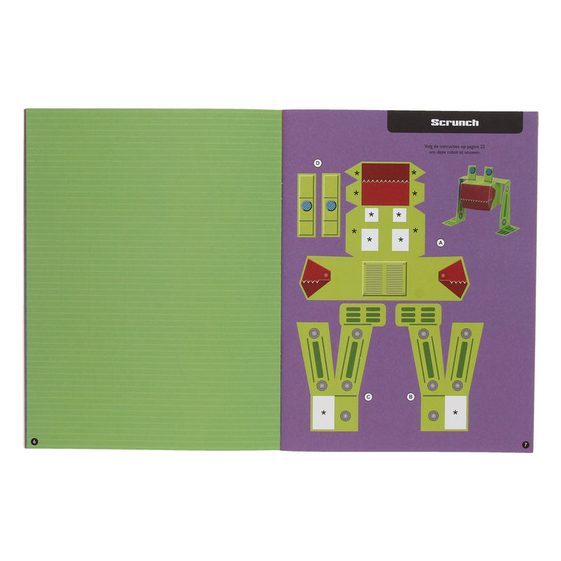 Afbeelding laden in galerijviewer, Wins holland paper toys knutelsboek - coole robots
