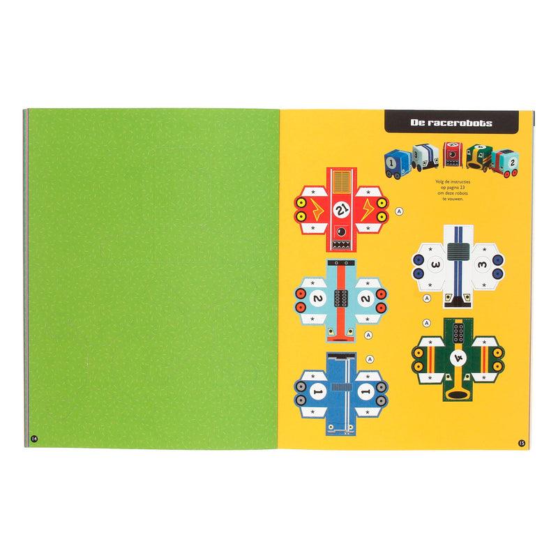 Afbeelding laden in galerijviewer, Wins holland paper toys knutelsboek - coole robots

