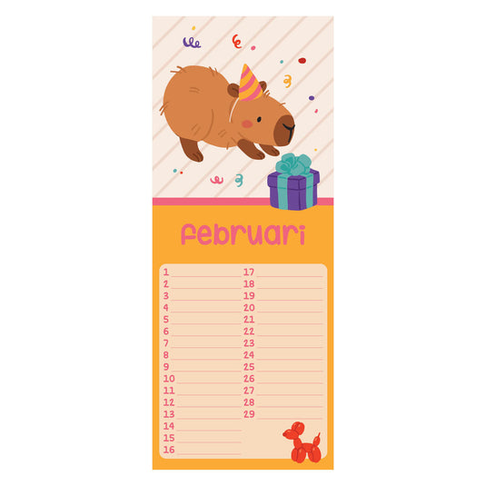 Verjaardagskalender - capybara alle