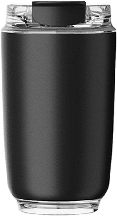Kozie rvs koffiebeker 240 ml – dubbelwandig geïsoleerd – zwart – voor koffie en thee