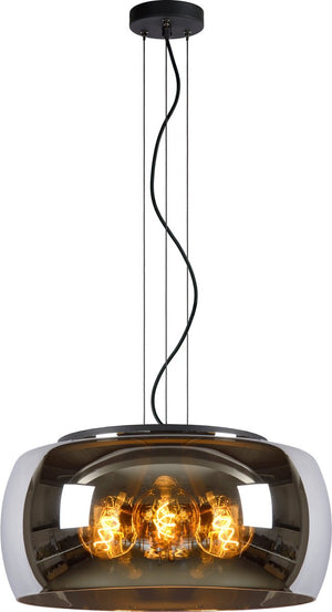 Lucide olivia - hanglamp - ø 50 cm - 3xe27 - fumé