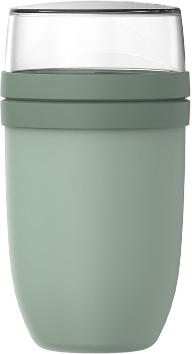 Mepal lunchpot xl ellipse - 750 + 300 ml - yoghurtbeker en muesli beker to go - geschikt voor vriezer. magnetron en vaatwasser - nordic sage