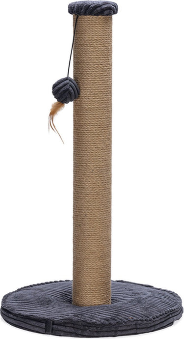 Designed by lotte krabpaal ribbed - incl speeltje - ribbed stof jute - antraciet - 41x41x70 cm