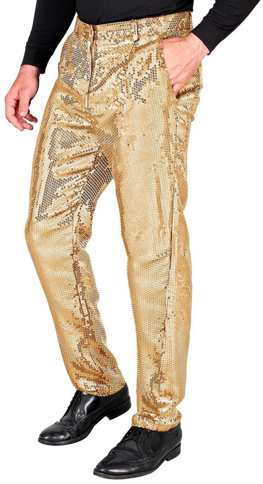 Widmann oogverblindende pailletten broek goud man s