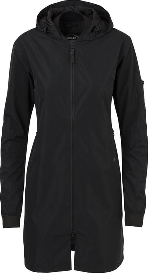 Agu long bomber regenjas - dames regenjas - bomberjas - regenmantel - zwart - l - waterdicht en ademend poray 5000 - neopreen manchetten