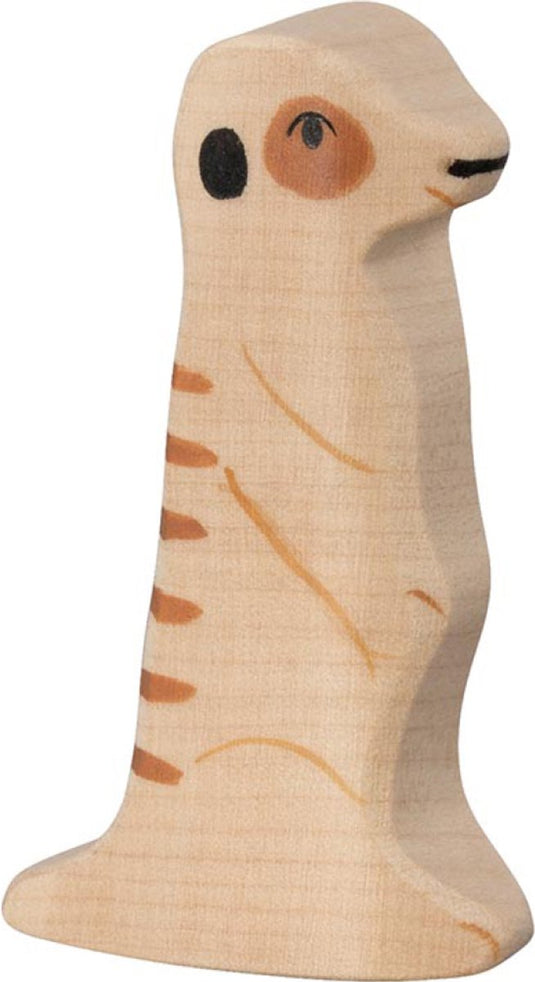 Holztiger wildernis - stokstaartje - 1,9x3,8x6,5cm - houten figuur - handgemaakt