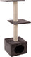 Flamingo krabpaal – charbonel grijs crème – 47 × 35 × 103 cm – sisal krabpaal – met ligplateaus huisje – voor katten