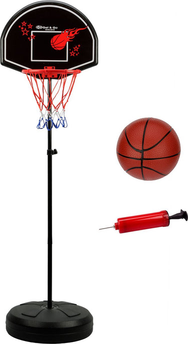 Get go basketbalstandaard - verstelbaar - bal + pomp - zwart - tot 172 cm