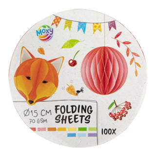 Afbeelding laden in galerijviewer, Creative craft group vouwblaadjes rond 15cm, 100 vellen 10 kleuren
