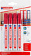 Edding 3000 permanent marker - rood - 4 stiften - ronde punt 1,5-3 mm - water en wrijfvast - voor karton, kunststof, hout, metaal, etc. - alcohol markers voor volwassenen