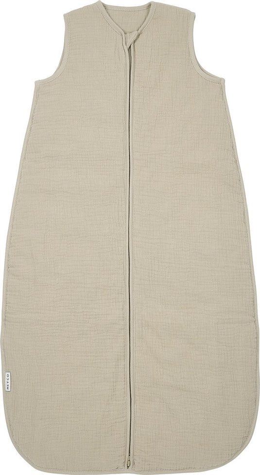 Meyco baby uni baby slaapzak gevoerd - pre-washed hydrofiel - sand - 60cm - 2.0 tog